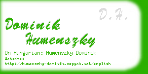 dominik humenszky business card